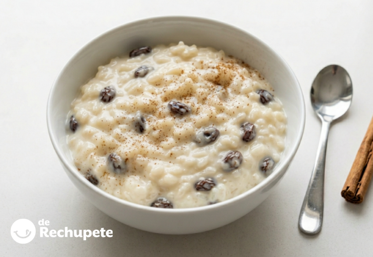 Arroz con leche colombiano, cremoso, goloso y con ese punto de canela que pide otra cucharada