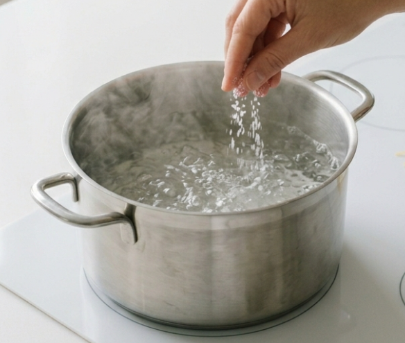 Cuánta sal debes echar realmente al agua para cocer pasta