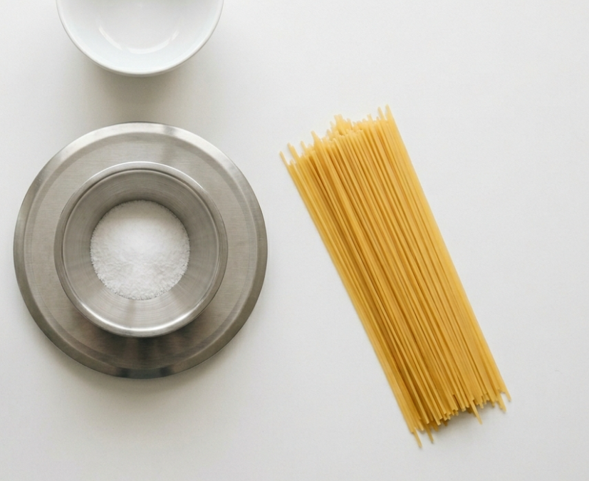 Cuánta sal debes echar realmente al agua para cocer pasta