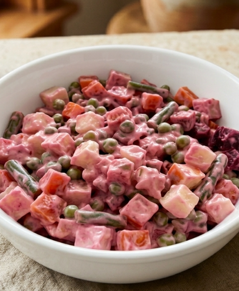Ensalada rusa peruana: receta casera con betarraga, papa y mayonesa