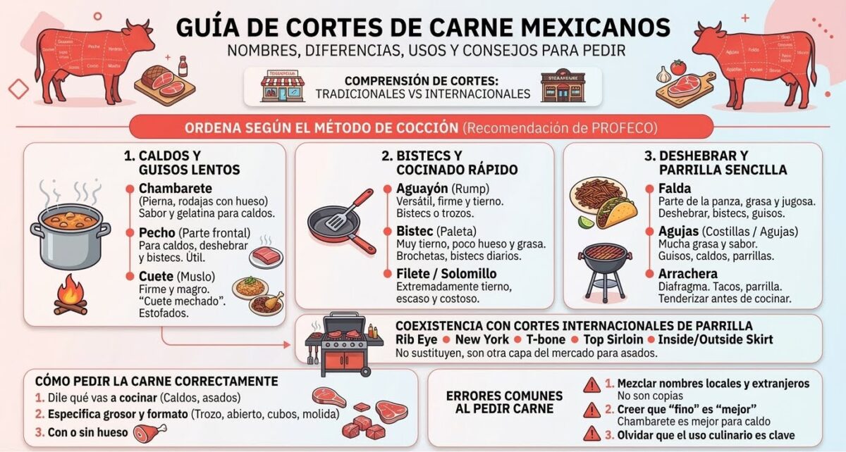 Cortes de carne mexicanos: la guía que te aclara qué pedir y para qué sirve cada uno