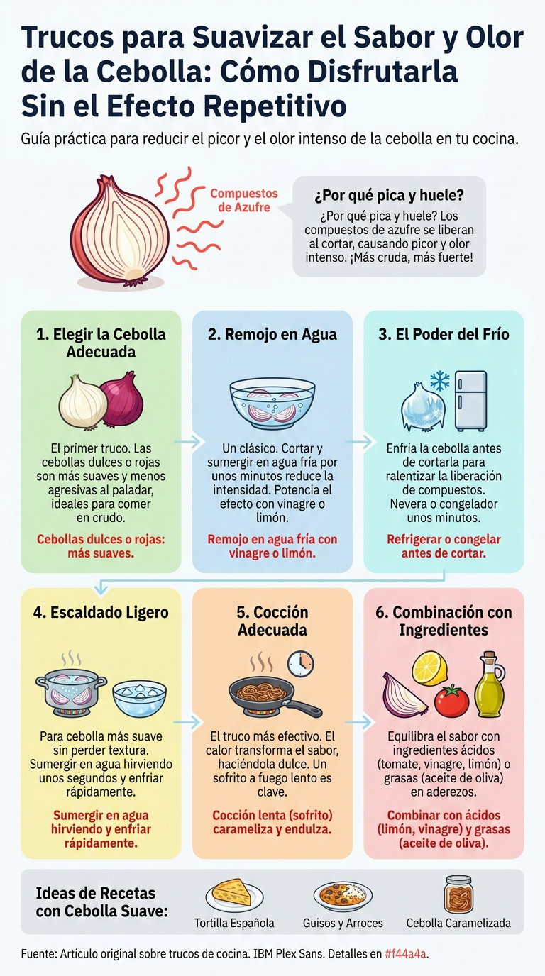 Trucos para suavizar el sabor y el olor de la cebolla: cómo disfrutarla sin que repita