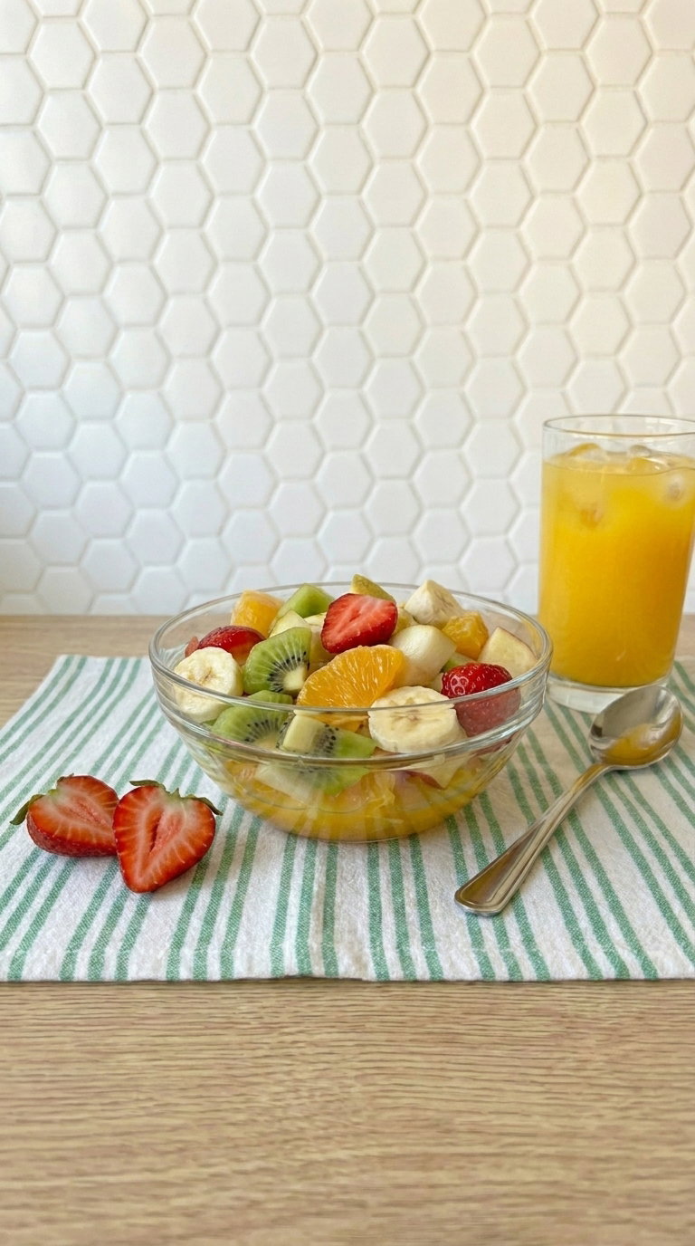 Macedonia de fruta casera. Receta fácil, fresca y perfecta para cualquier momento