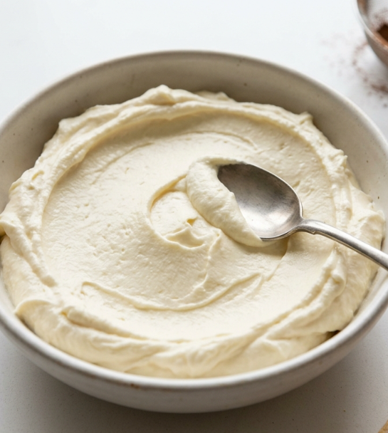 Mascarpone casero, suave, untuoso y perfecto para postres