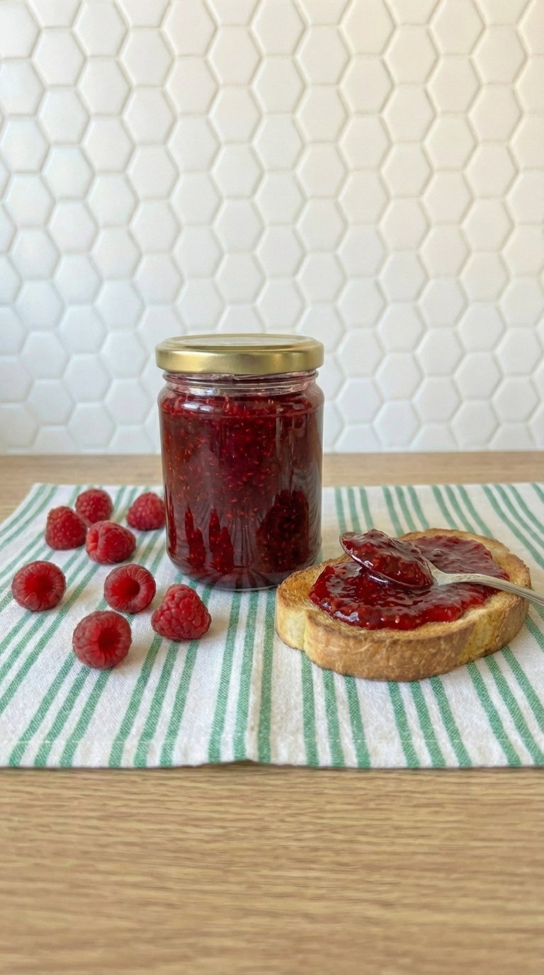 Mermelada de frambuesa casera. Receta fácil, natural y llena de sabor