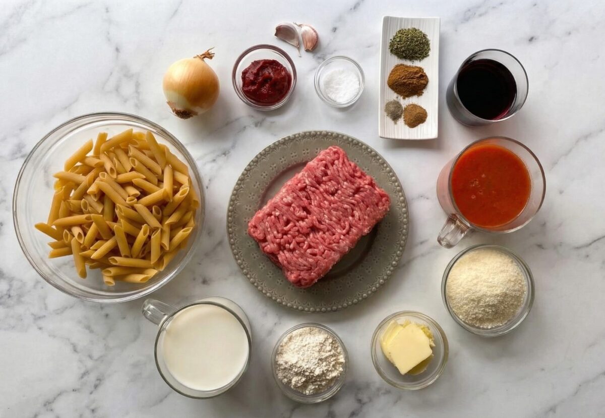 Pastitsio griego. Receta tradicional paso a paso de pasta al horno con carne y bechamel