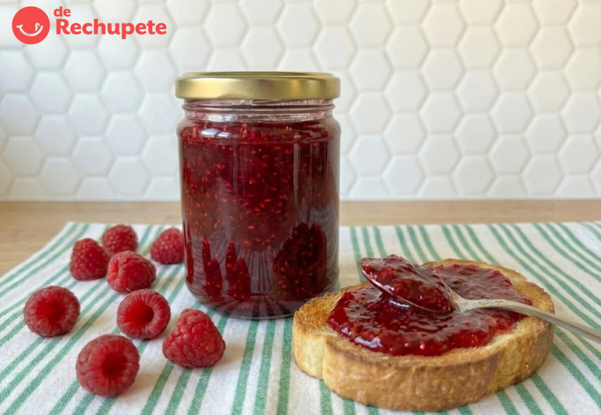Mermelada de frambuesa casera. Receta fácil, natural y llena de sabor
