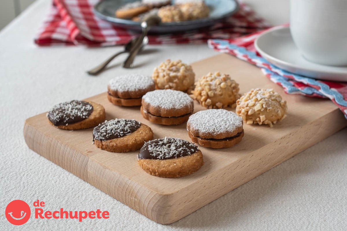 Selección de petit fours caseros fáciles. Surtido de bocados dulces para sorprender en casa