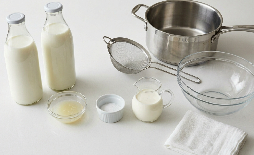 Ricotta casera, cremosa y lista en media hora
