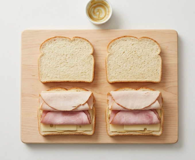 Sándwich Monte Cristo, crujiente por fuera y con queso fundente por dentro