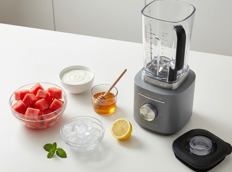 Smoothie de sandía casero. Bebida refrescante, ligera y perfecta para el verano