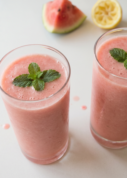 Smoothie de sandía casero. Bebida refrescante, ligera y perfecta para el verano