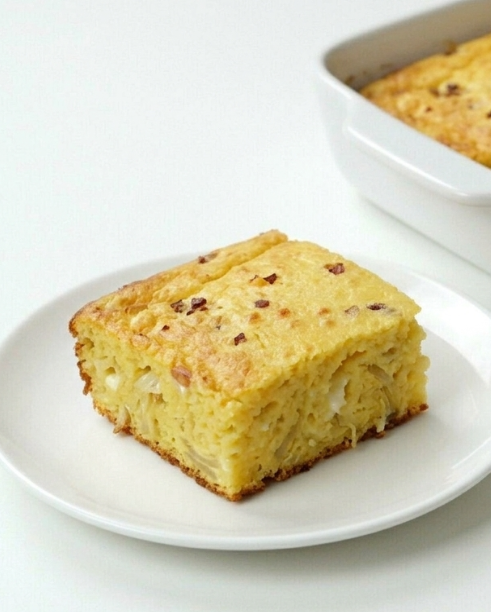 Sopa paraguaya, doradita por fuera y jugosa por dentro