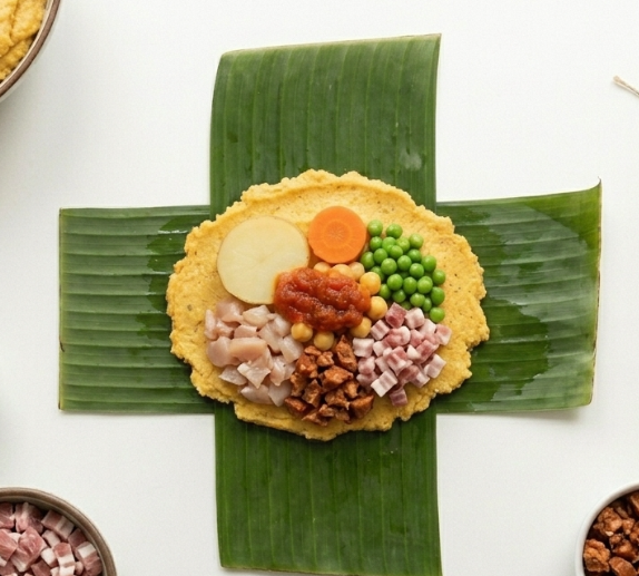 Tamal santafereño o bogotano, desayuno con peso y con mucha cocina dentro