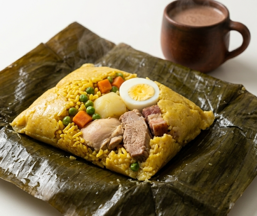 Tamales tolimenses, el rey del desayuno colombiano que pide chocolate caliente