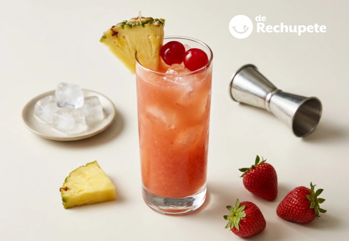 Jus d&#Amour Barbara. Un cóctel con piña, fresa y ron blanco para disfrutar