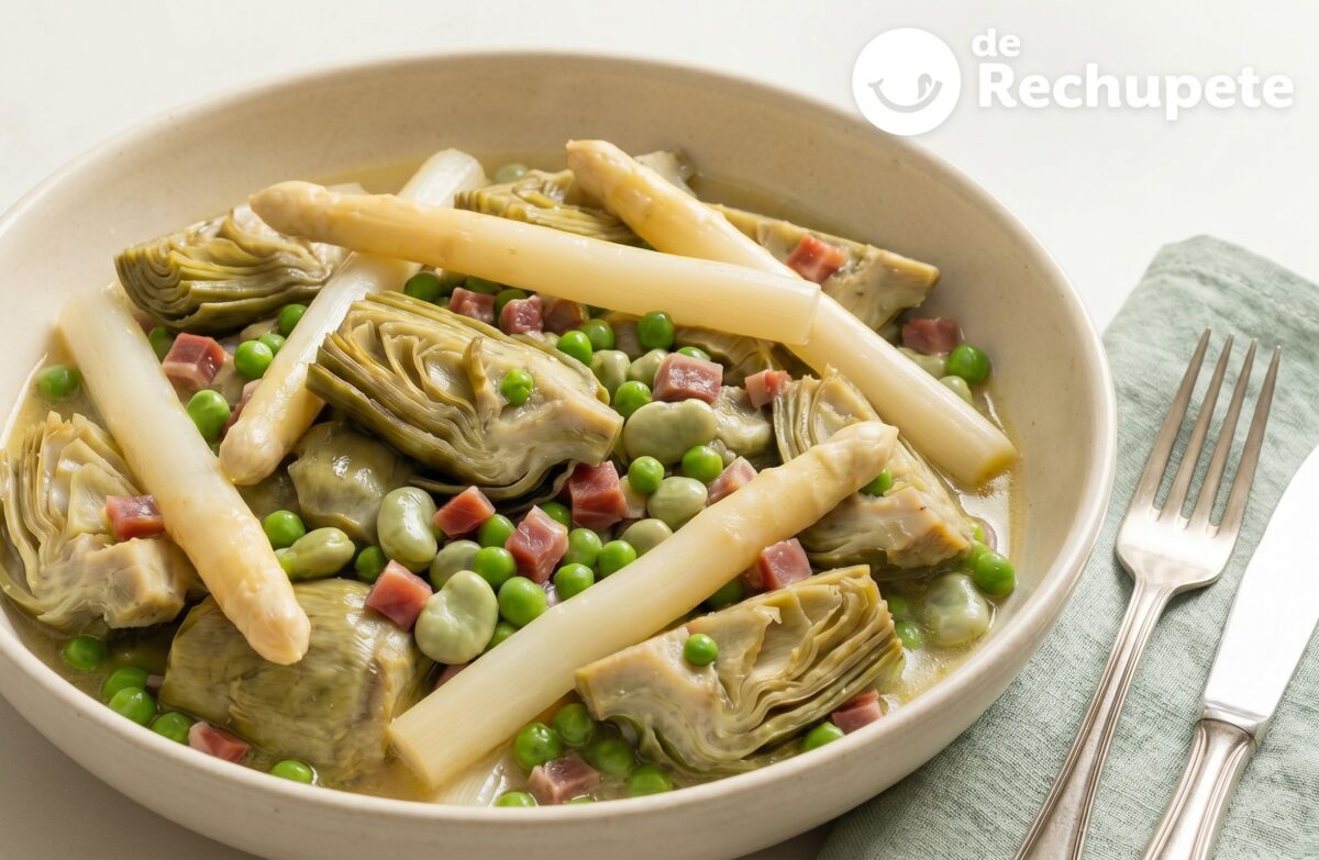 Menestra de verduras a la Navarra. Receta de primavera para disfrutar de la huerta