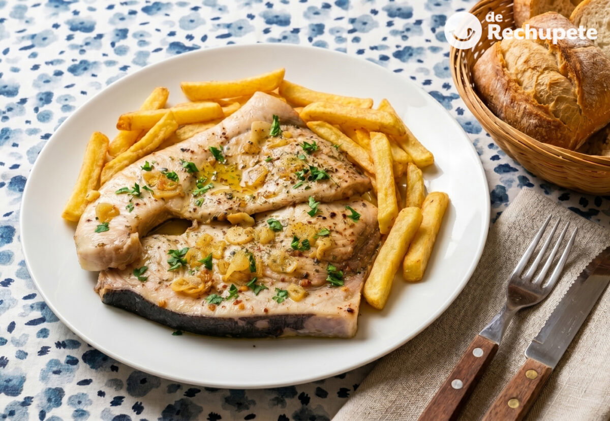 Pez espada al ajillo. Receta fácil, rápida y llena de sabor