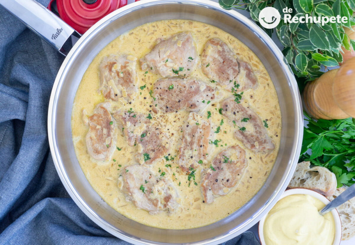 Solomillo de cerdo a la mostaza. Receta fácil y rápida para el día a día