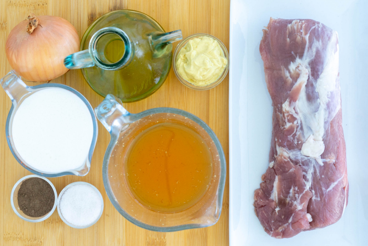 Solomillo de cerdo a la mostaza. Receta fácil para 2 personas