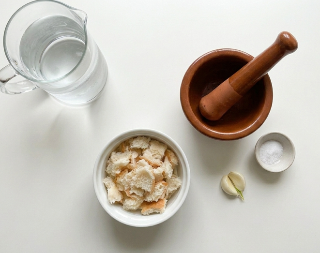 Ajoblanco extremeño, la sopa fría de pan y ajo que se sirve bien fresquita