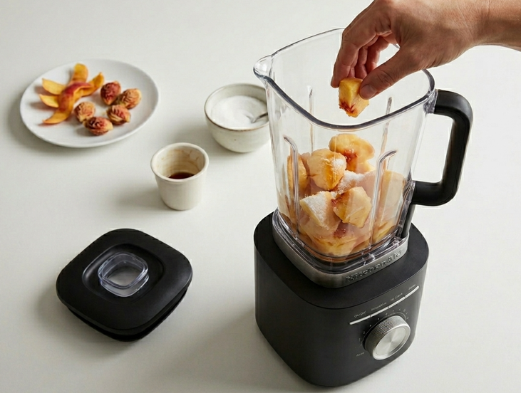Batido de melocotón casero. Receta fácil, cremosa y refrescante