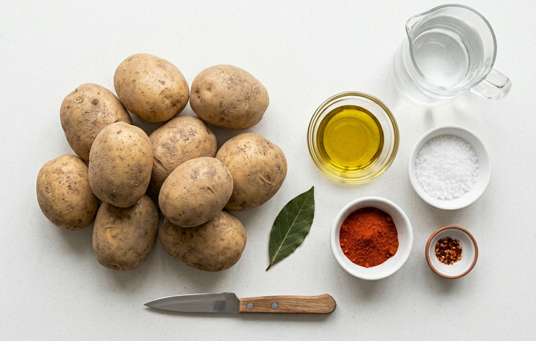 Cachelos gallegos. Receta sencilla de patatas cocidas con aceite y pimentón