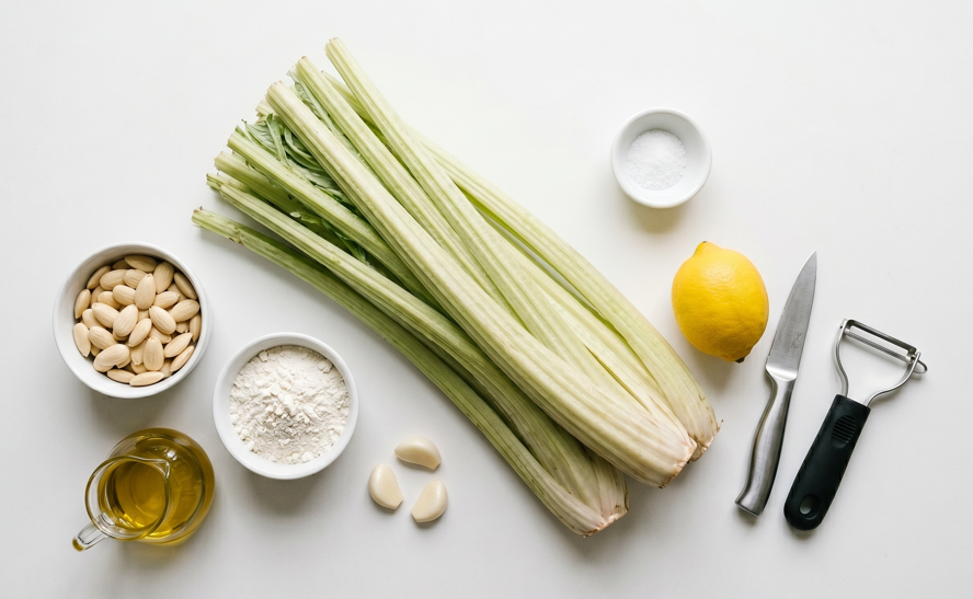 Cardo a la navarra con salsa de almendras, una receta sencilla de invierno