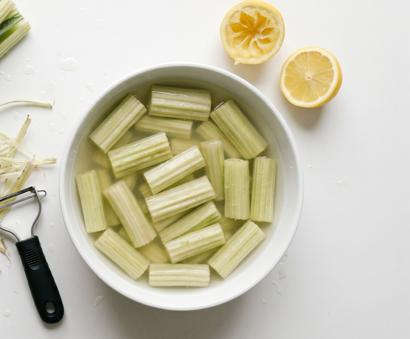 Cardo a la navarra con salsa de almendras, una receta sencilla de invierno