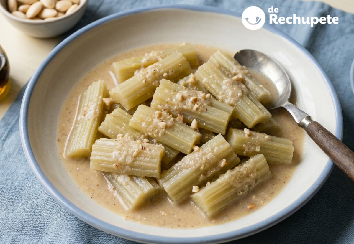 Cardo a la navarra con salsa de almendras, una receta sencilla de invierno