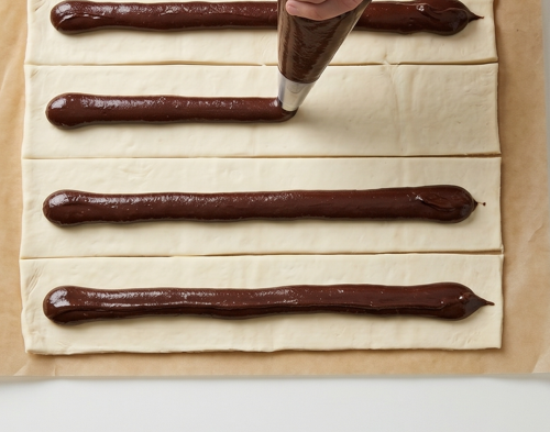 Garroticos de Pamplona caseros, hojaldre crujiente con chocolate y avellana