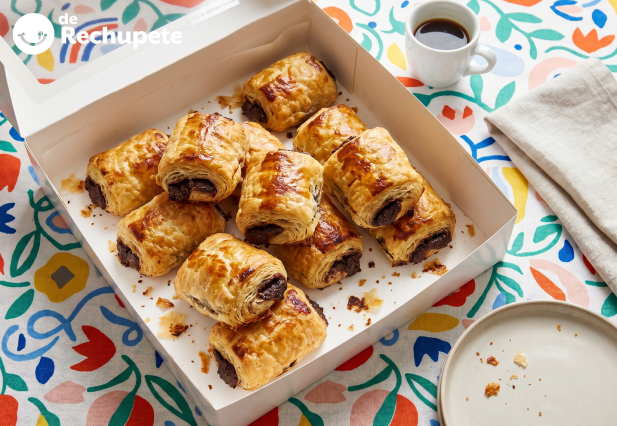 Garroticos de Pamplona caseros, hojaldre crujiente con chocolate y avellana
