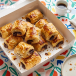 Garroticos de Pamplona caseros, hojaldre crujiente con chocolate y avellana