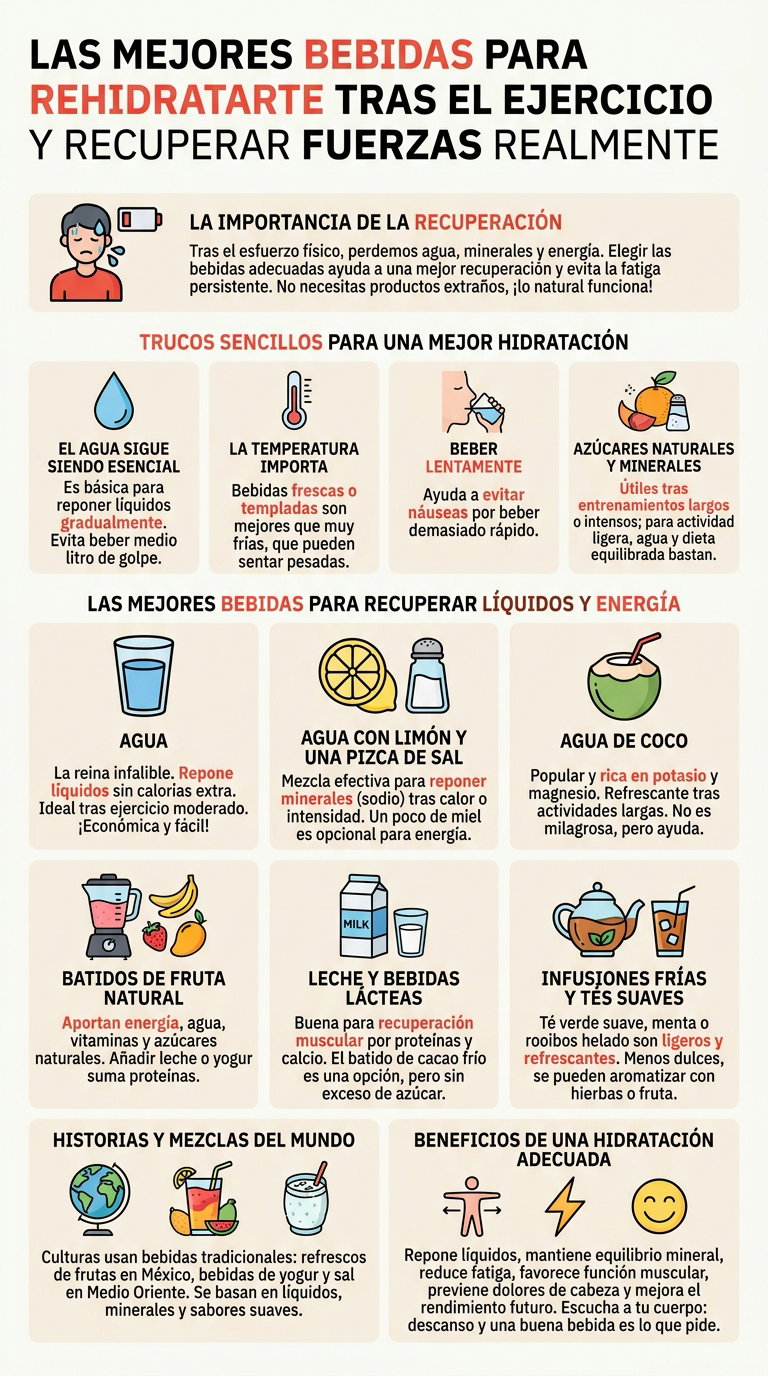 Las mejores bebidas para hidratarte después de hacer deporte y recuperar fuerzas de verdad