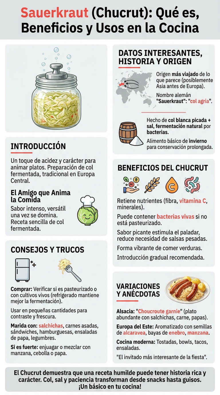 Chucrut. Qué es, beneficios y cómo utilizar esta col fermentada en la cocina