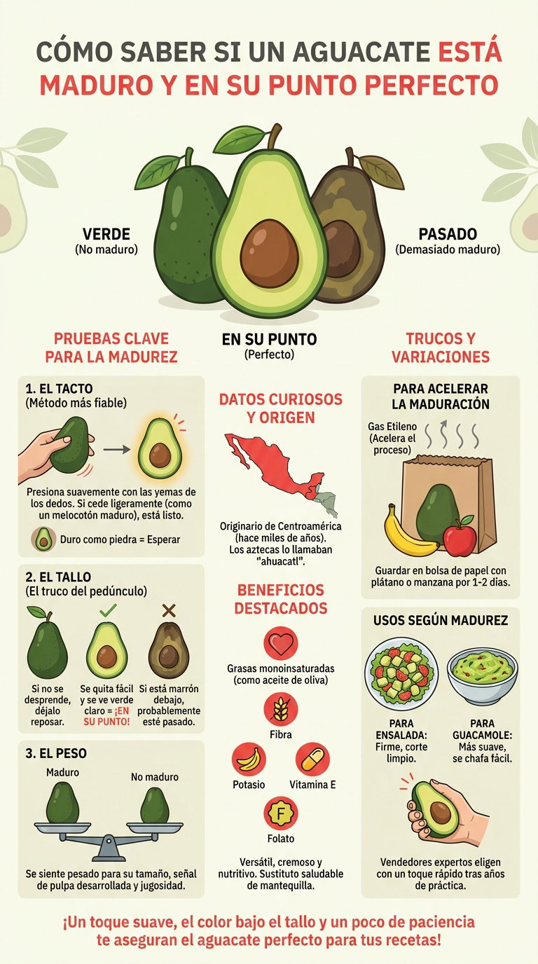 Cómo saber si un aguacate está maduro y en su punto perfecto