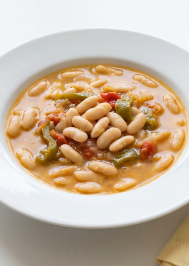 Pochas a la navarra, un guiso suave de legumbre fresca y verduras