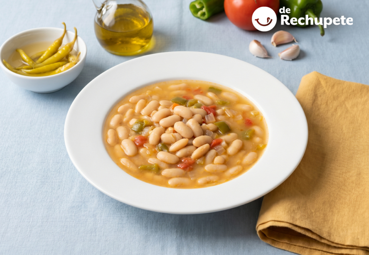 Pochas a la navarra, un guiso suave de legumbre fresca y verduras