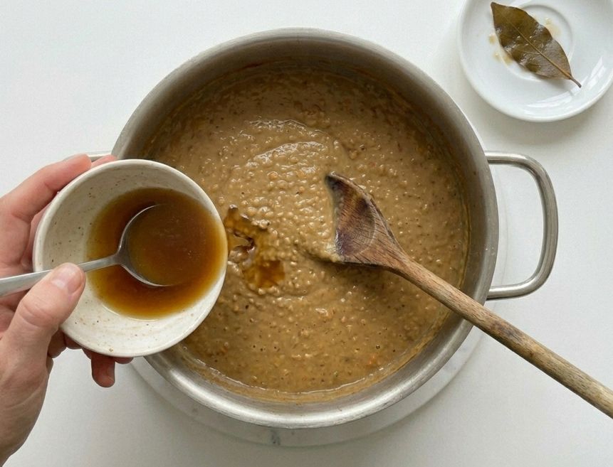 Puré de lentejas casero, cremoso y lleno de sabor