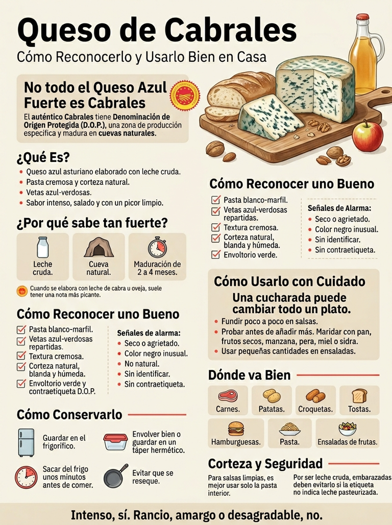 Queso Cabrales, cómo reconocerlo y usarlo bien en casa