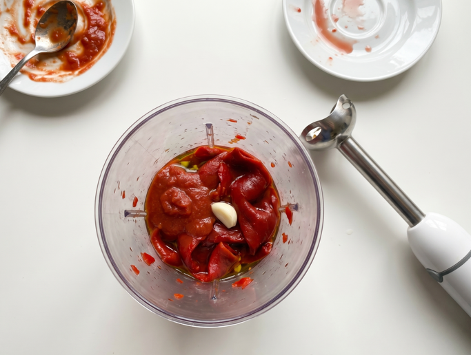 Relleno navarro frito con tomate y piquillos