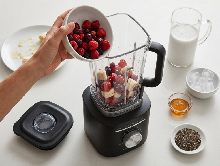 Smoothie de coco y frutos rojos. Refrescante, cremoso y listo en 5 minutos