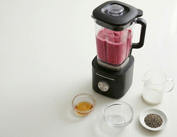 Smoothie de coco y frutos rojos. Refrescante, cremoso y listo en 5 minutos