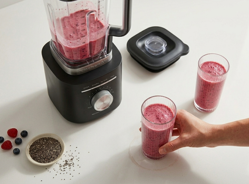 Smoothie de coco y frutos rojos. Refrescante, cremoso y listo en 5 minutos