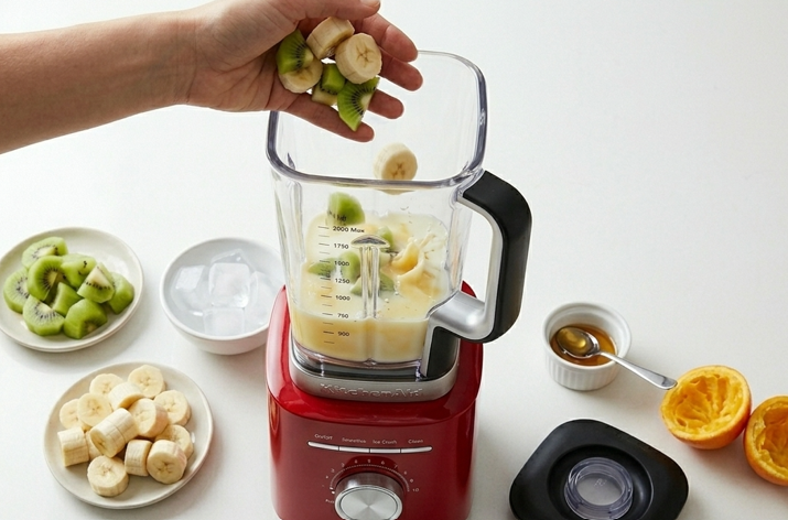 Smoothie de kiwi, plátano y naranja. Receta fácil, rápida y llena de fruta fresca