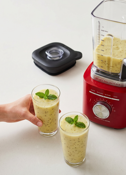 Smoothie de kiwi, plátano y naranja. Receta fácil, rápida y llena de fruta fresca