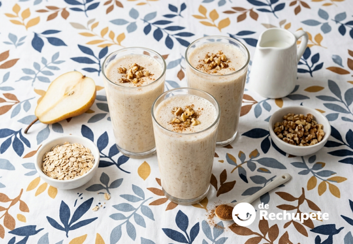 Smoothie de pera y avena. Receta fácil, saludable y perfecta para empezar el día con energía