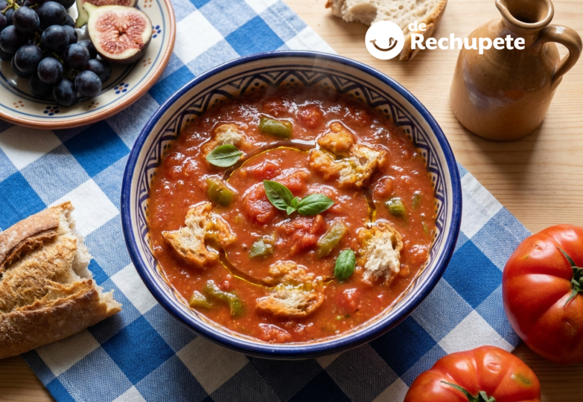 Sopas de tomate extremeñas. Receta tradicional con pan y tomate de la huerta