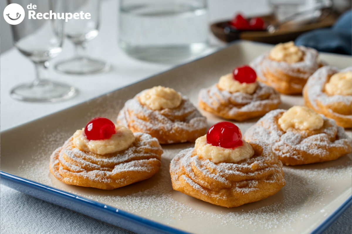 Zeppole italianas caseras. Receta tradicional fácil y esponjosa paso a paso
