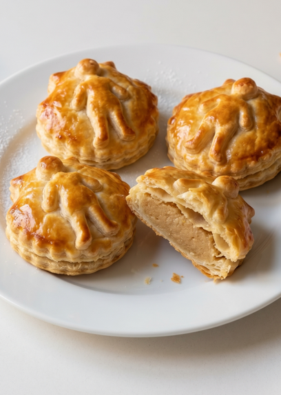 Ahorcaditos de Santo Domingo de la Calzada, hojaldre riojano con crema de almendra